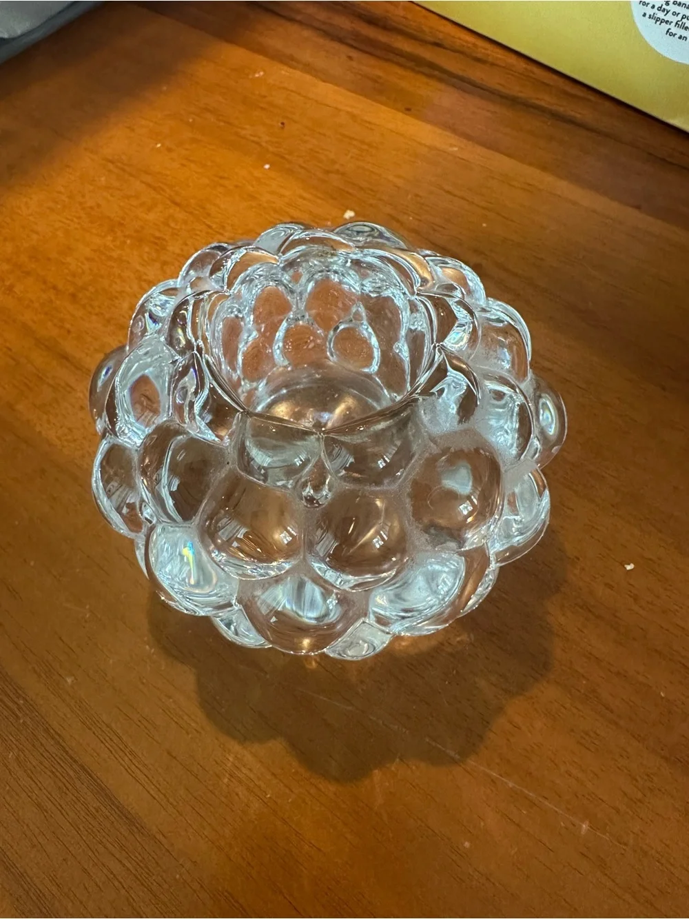 Orrefors Crystal Raspberry votive holder.